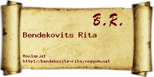 Bendekovits Rita névjegykártya