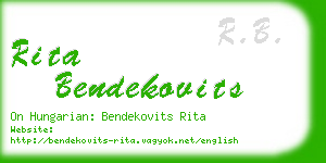 rita bendekovits business card